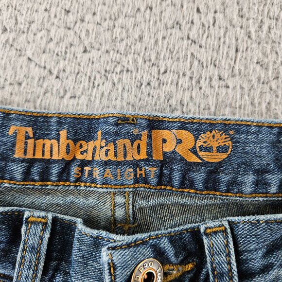 Timberland Pro Jeans Mens 32x34 Blue Straight Leg Workwear Heavy Denim - Picture 5 of 16